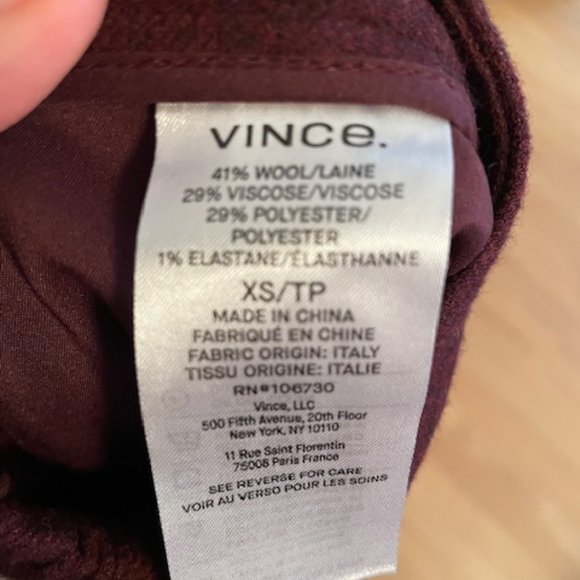 Vince Flannel Pull On Pants NWT - Picture 3 of 5